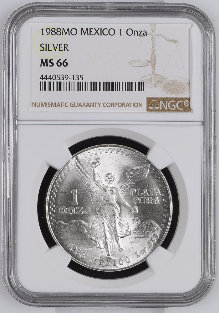 Modern Silver & Minors Onza 1988 Mo NGC MS66 0145781Modern Silver & Minors Onza 1988 Mo NGC MS66 0145781