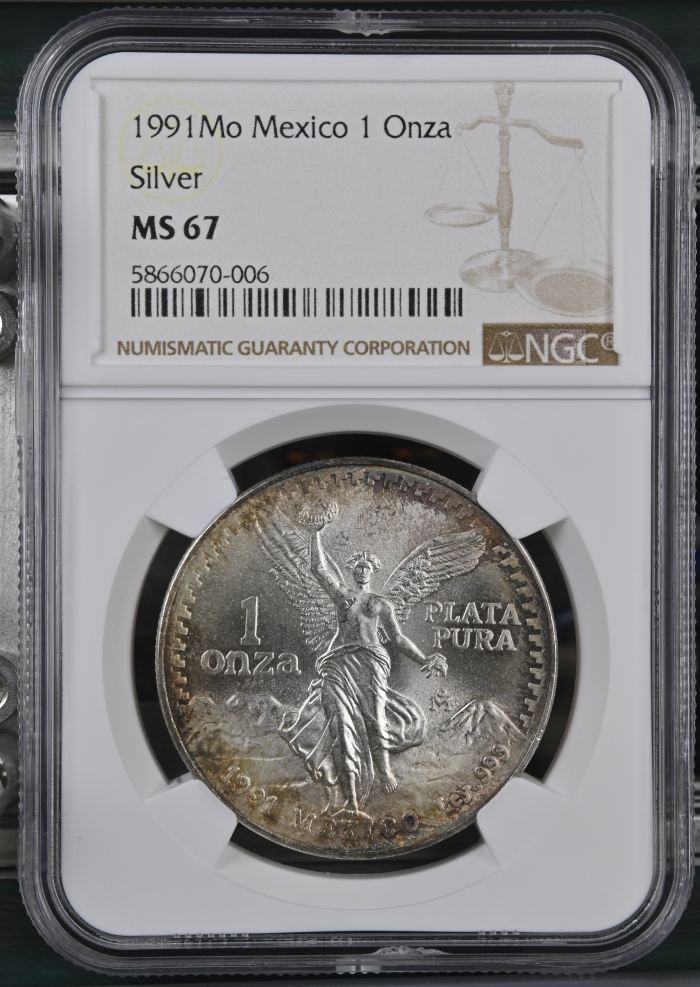 Modern Silver & Minors Onza 1991 Mo NGC MS67 0145786Modern Silver & Minors Onza 1991 Mo NGC MS67 0145786