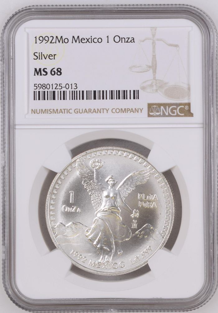 Modern Silver & Minors Onza 1992 Mo NGC MS68 0145787Modern Silver & Minors Onza 1992 Mo NGC MS68 0145787