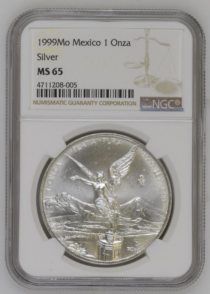 Modern Silver & Minors Onza 1999 Mo NGC MS65 0145802Modern Silver & Minors Onza 1999 Mo NGC MS65 0145802