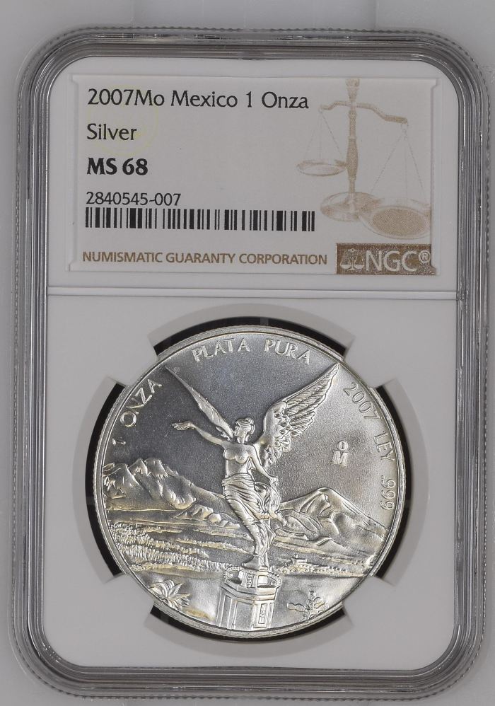 Modern Silver & Minors Onza 2007 Mo NGC MS68 0145816Modern Silver & Minors Onza 2007 Mo NGC MS68 0145816