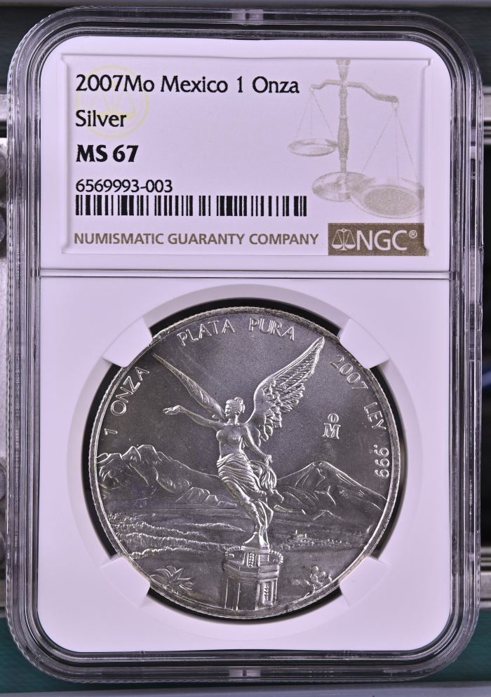Modern Silver & Minors Onza 2007 Mo NGC MS67 0145818Modern Silver & Minors Onza 2007 Mo NGC MS67 0145818