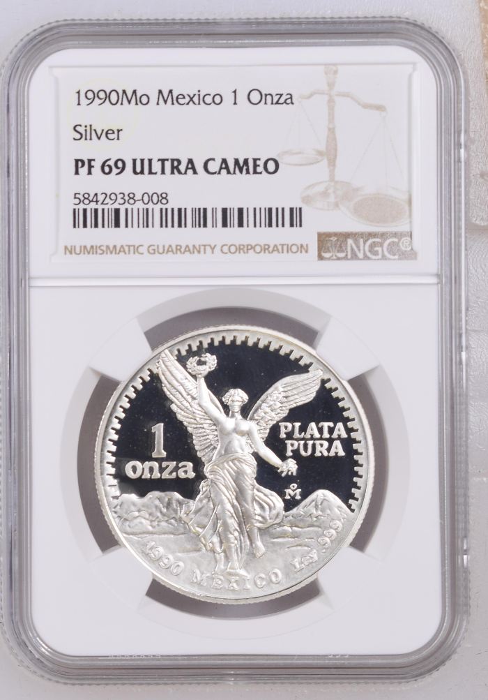 Modern Silver & Minors Onza 1990 Mo NGC PF69 Ultra Cameo 0145845Modern Silver & Minors Onza 1990 Mo NGC PF69 Ultra Cameo 0145845