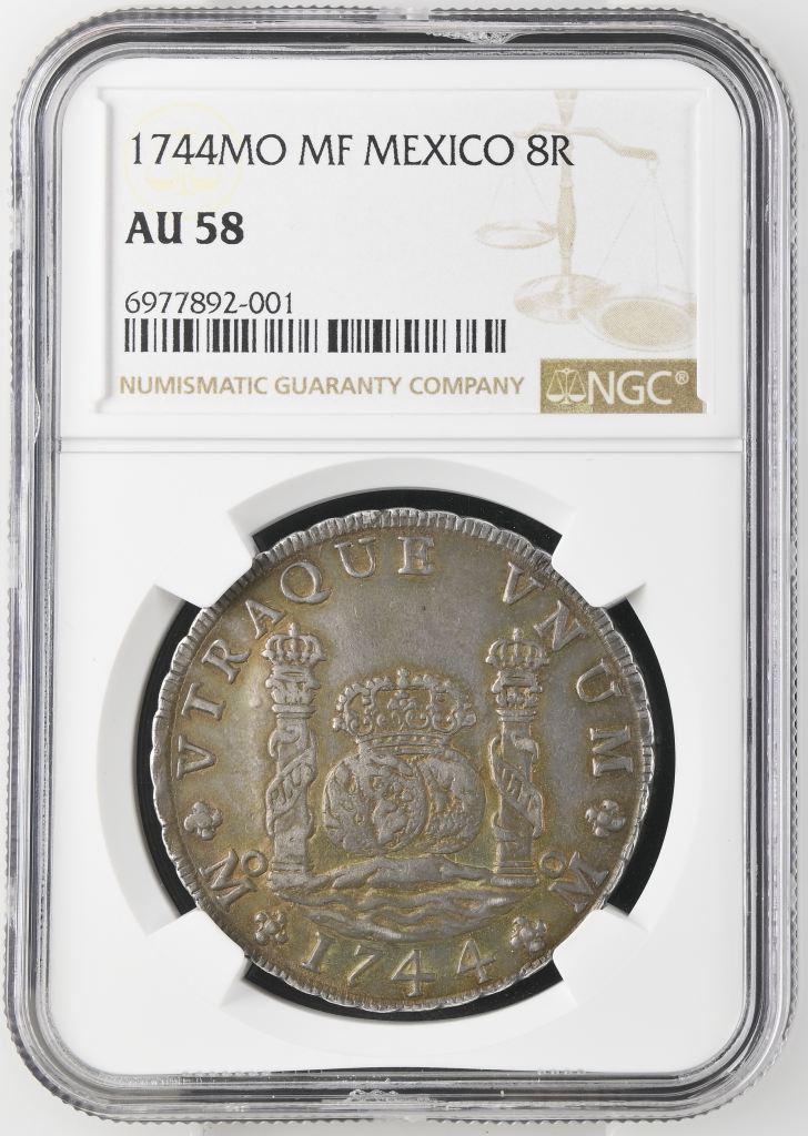 Colonial Silver & Minors 8 Reales 1744 Mo MF NGC AU58 0145906