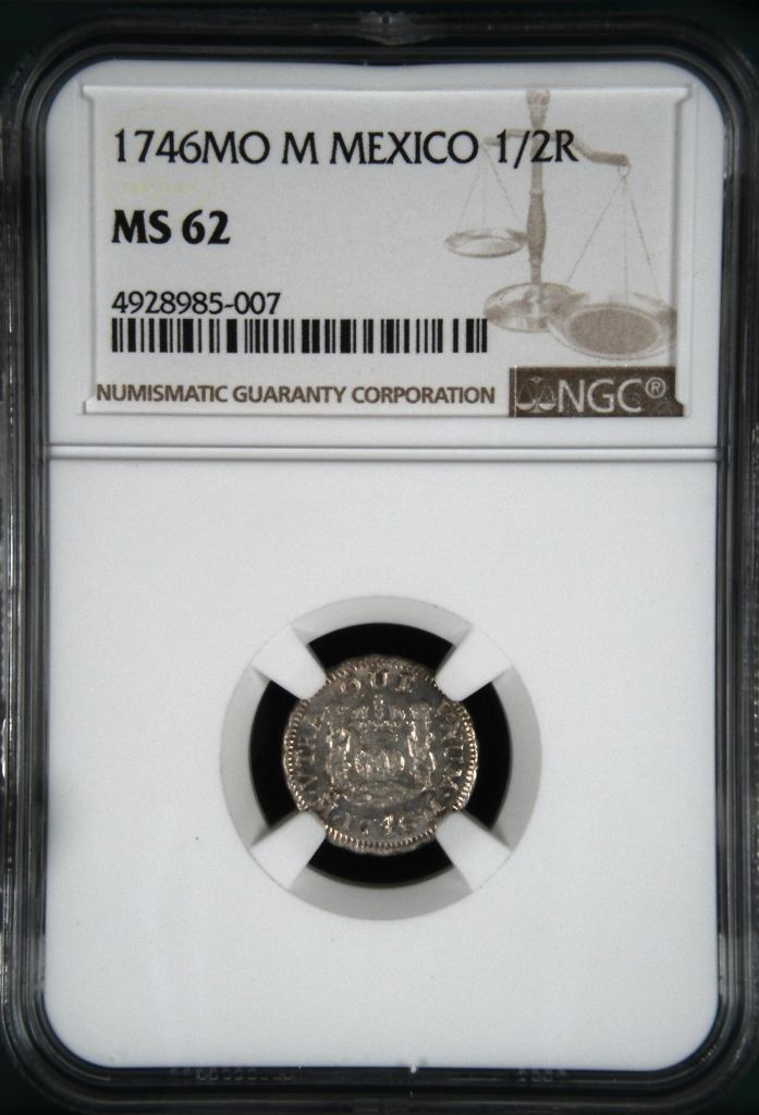 Colonial Silver & Minors 1/2 Real 1746 Mo M NGC MS62 0145917