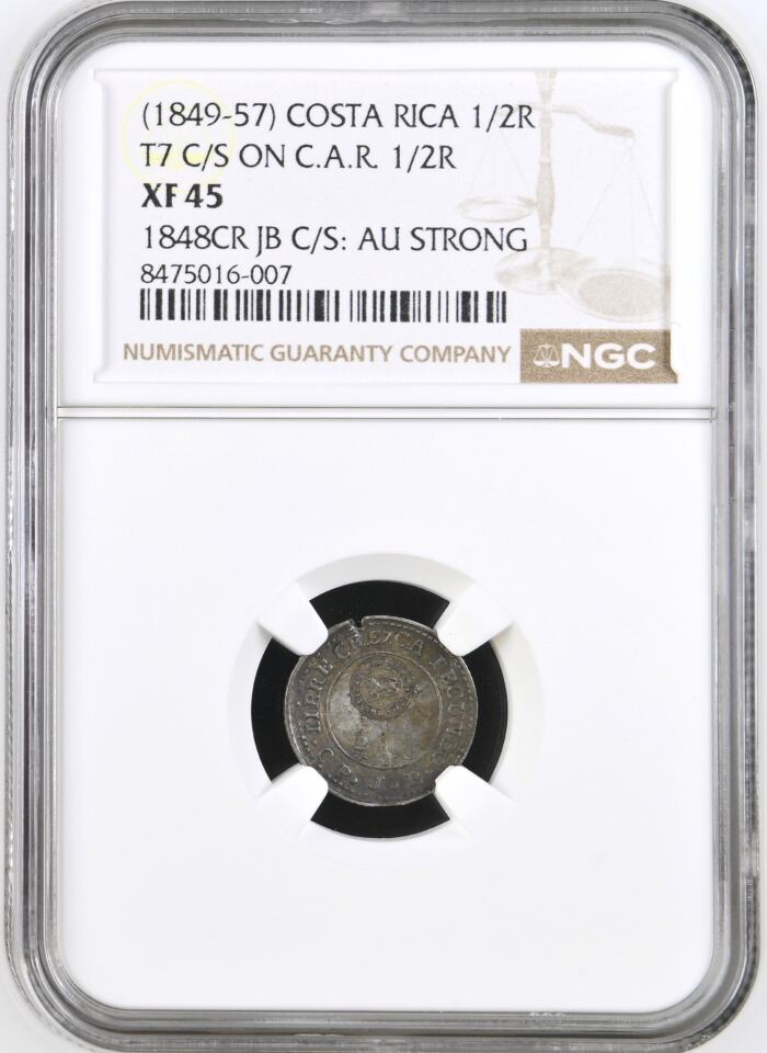 Costa Rica 1/2 Real (1849-57) NGC XF45 0145937Costa Rica 1/2 Real (1849-57) NGC XF45 0145937
