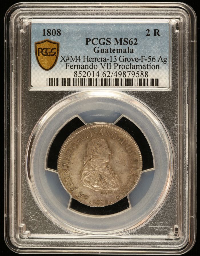 Guatemala 2 Reales 1808 PCGS MS62 Grove-F-56 0145939Guatemala 2 Reales 1808 PCGS MS62 Grove-F-56 0145939