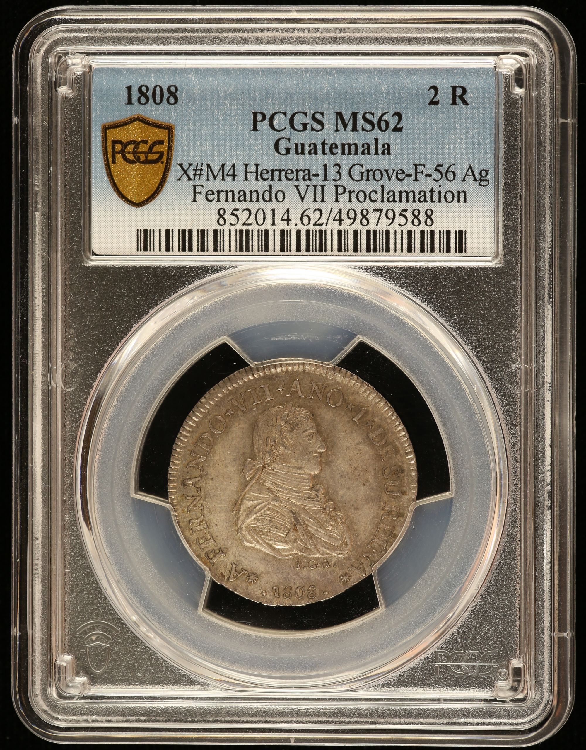 Guatemala 2 Reales 1808 PCGS MS62 Grove-F-56 0145939