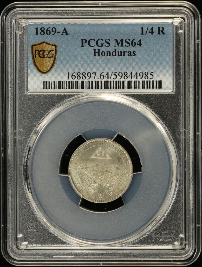 Honduras 1/4 Real 1869 A PCGS MS64 0145941