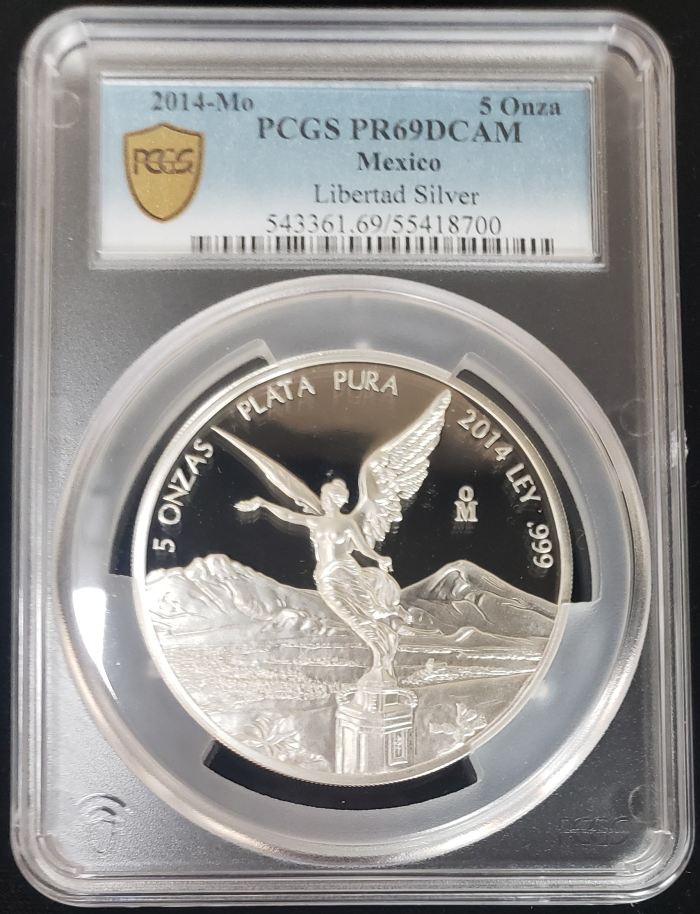 Modern Silver & Minors 5 Onza 2014 Mo PCGS PR69DCAM 0146011Modern Silver & Minors 5 Onza 2014 Mo PCGS PR69DCAM 0146011