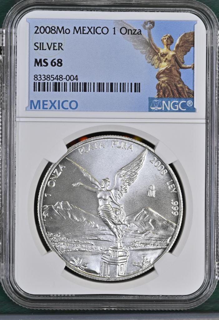 Modern Silver & Minors Onza 2008 Mo NGC MS68 0146049