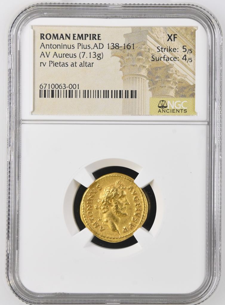 Roman Imperial Antoninus Pius 138-161 AD AV Aureus NGC XF 0146223