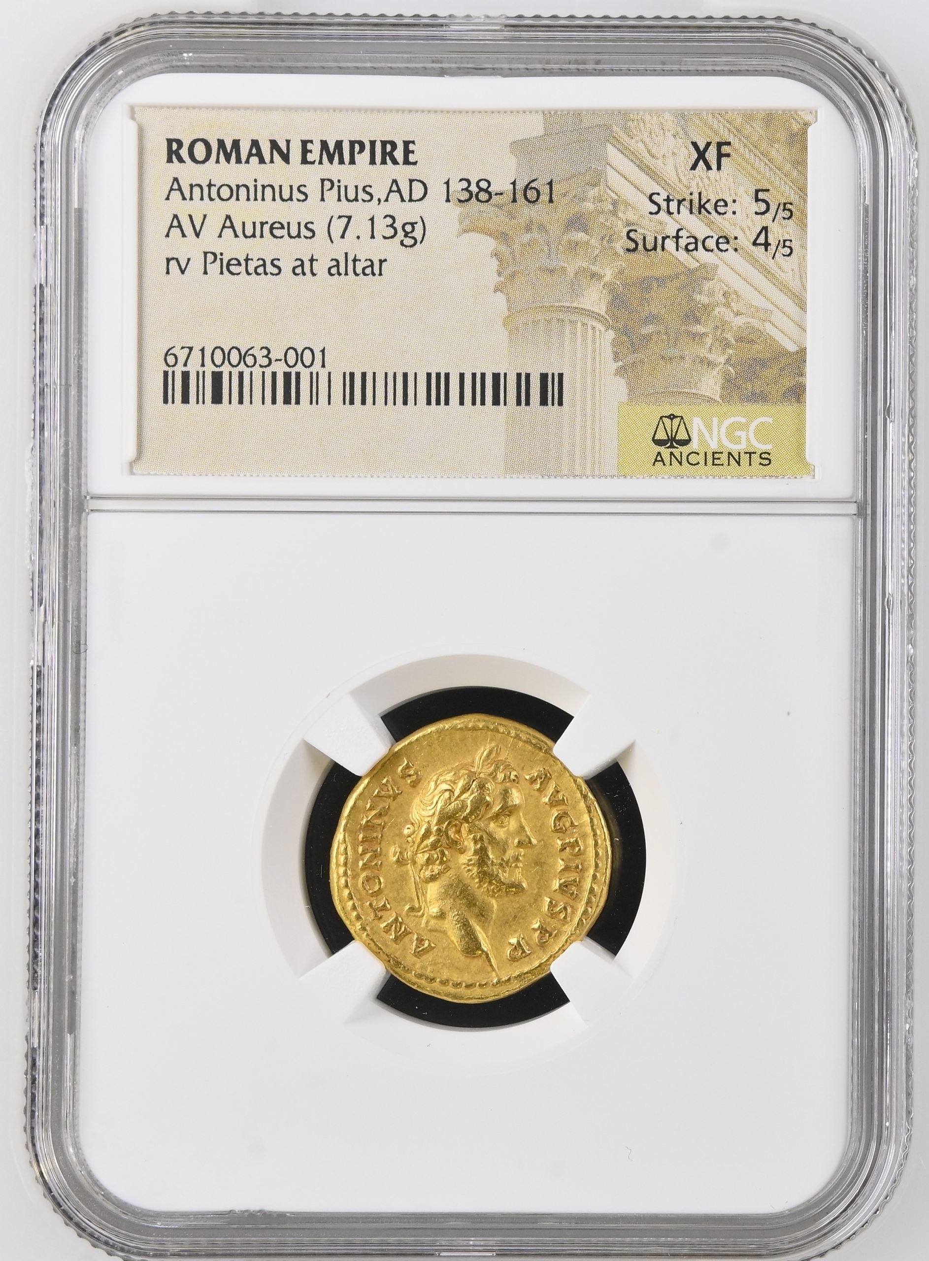 Roman Imperial Antoninus Pius 138-161 AD AV Aureus NGC XF 0146223