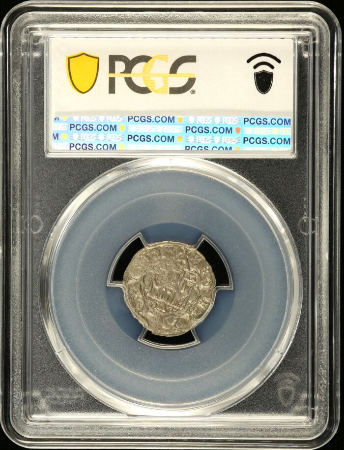 Spain Blanca (1406-54) Seville Cayon-1438 PCGS AU55 0146225Spain Blanca (1406-54) Seville Cayon-1438 PCGS AU55 0146225 - Image 2