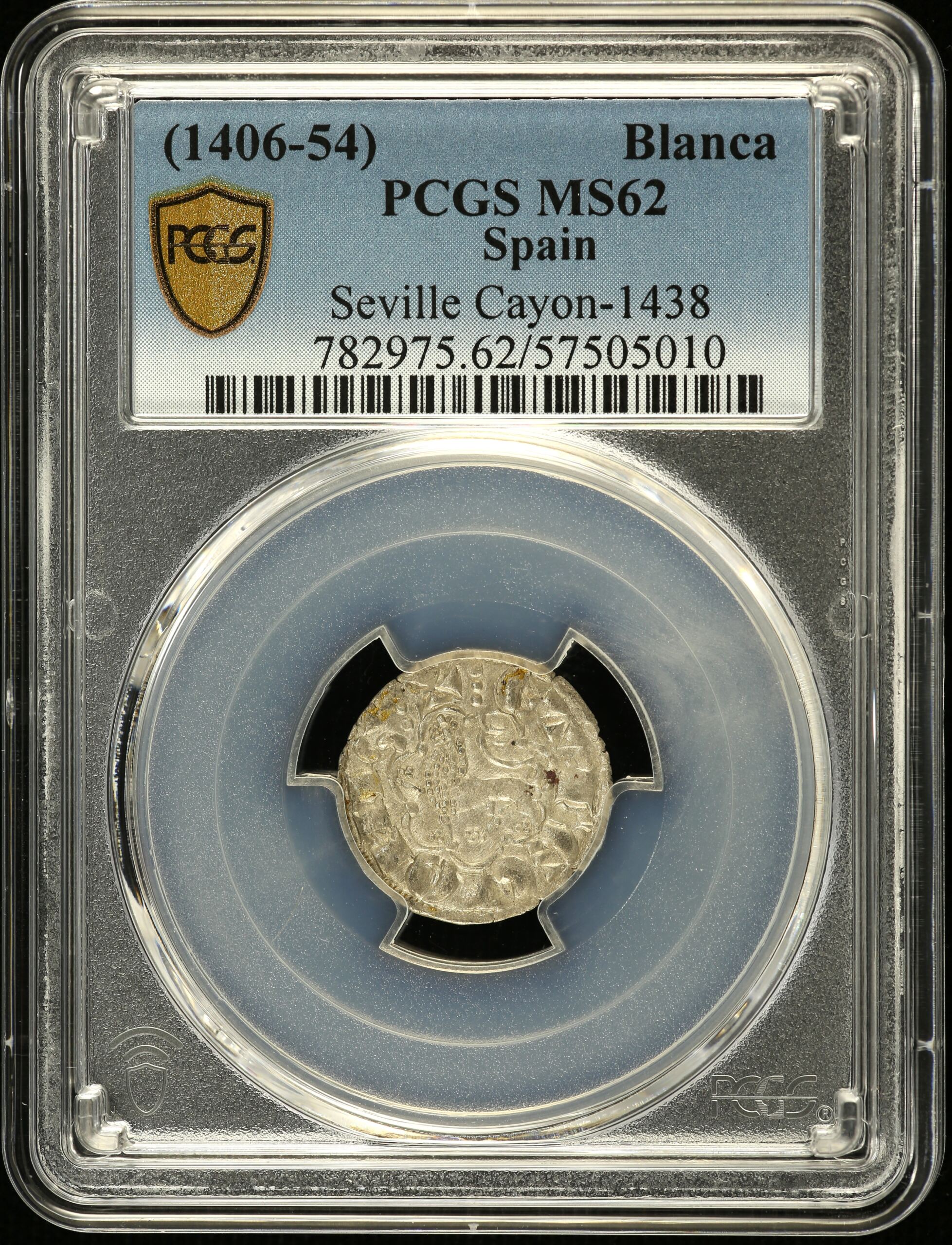 Spain Blanca (1406-54) Seville Cayon-1438 PCGS MS62 0146226