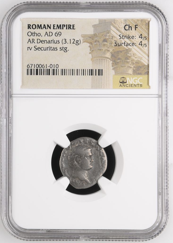 Roman Imperial Otho 69 AD AR Denarius NGC Ch F 0146238