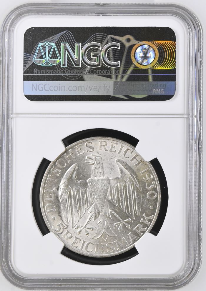 Germany 5 Mark 1930 A NGC MS62 0146243Germany 5 Mark 1930 A NGC MS62 0146243 - Image 2