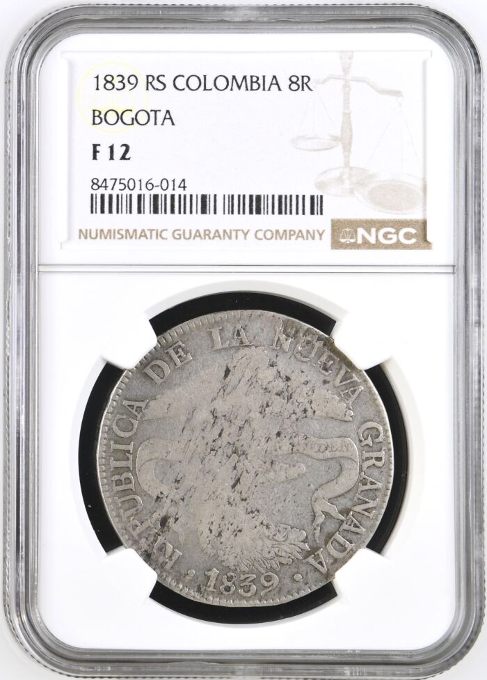 Colombia 8 Reales 1839 Bogota 0146258Colombia 8 Reales 1839 Bogota 0146258
