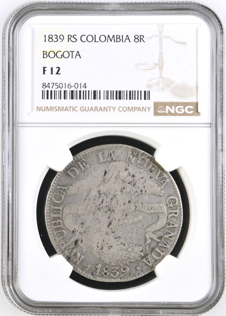Colombia 8 Reales 1839 Bogota 0146258