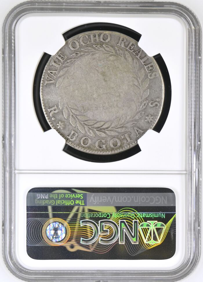 Colombia 8 Reales 1839 Bogota 0146258Colombia 8 Reales 1839 Bogota 0146258 - Image 2