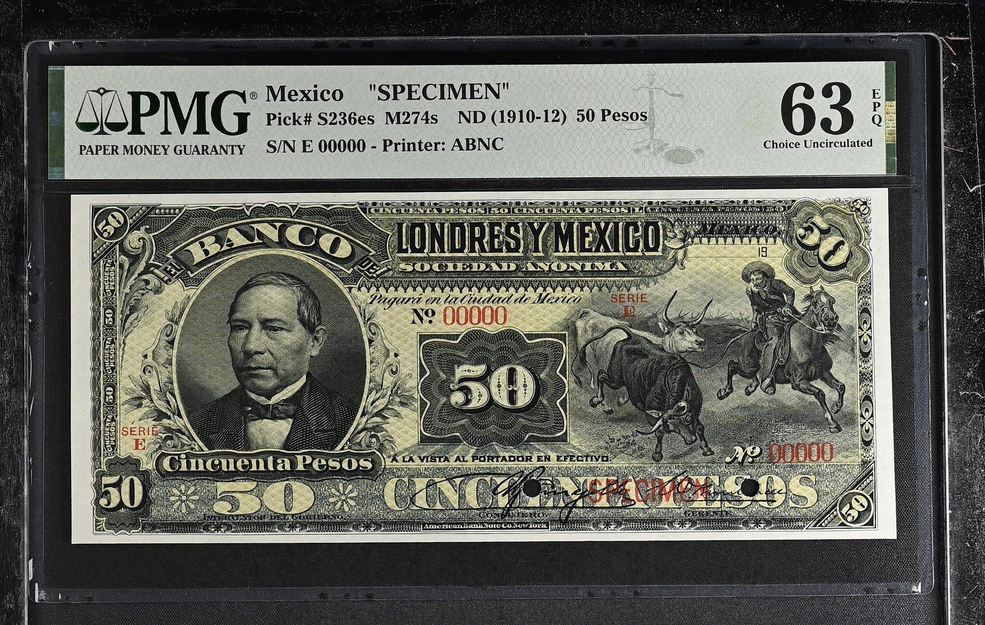 Bancos 50 Pesos ND Distrito Federal M274s PMG Ch UNC63 EPQ f_35447