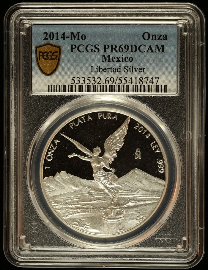 Modern Silver & Minors Onza 2014 Mo PCGS PR69DCAM 0146015Modern Silver & Minors Onza 2014 Mo PCGS PR69DCAM 0146015