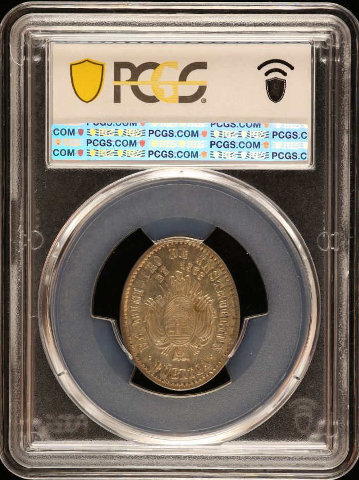 Bolivia Minister of Public Education Silver Medal 1868 PCGS MS63 0145933Bolivia Minister of Public Education Silver Medal 1868 PCGS MS63 0145933 - Image 2