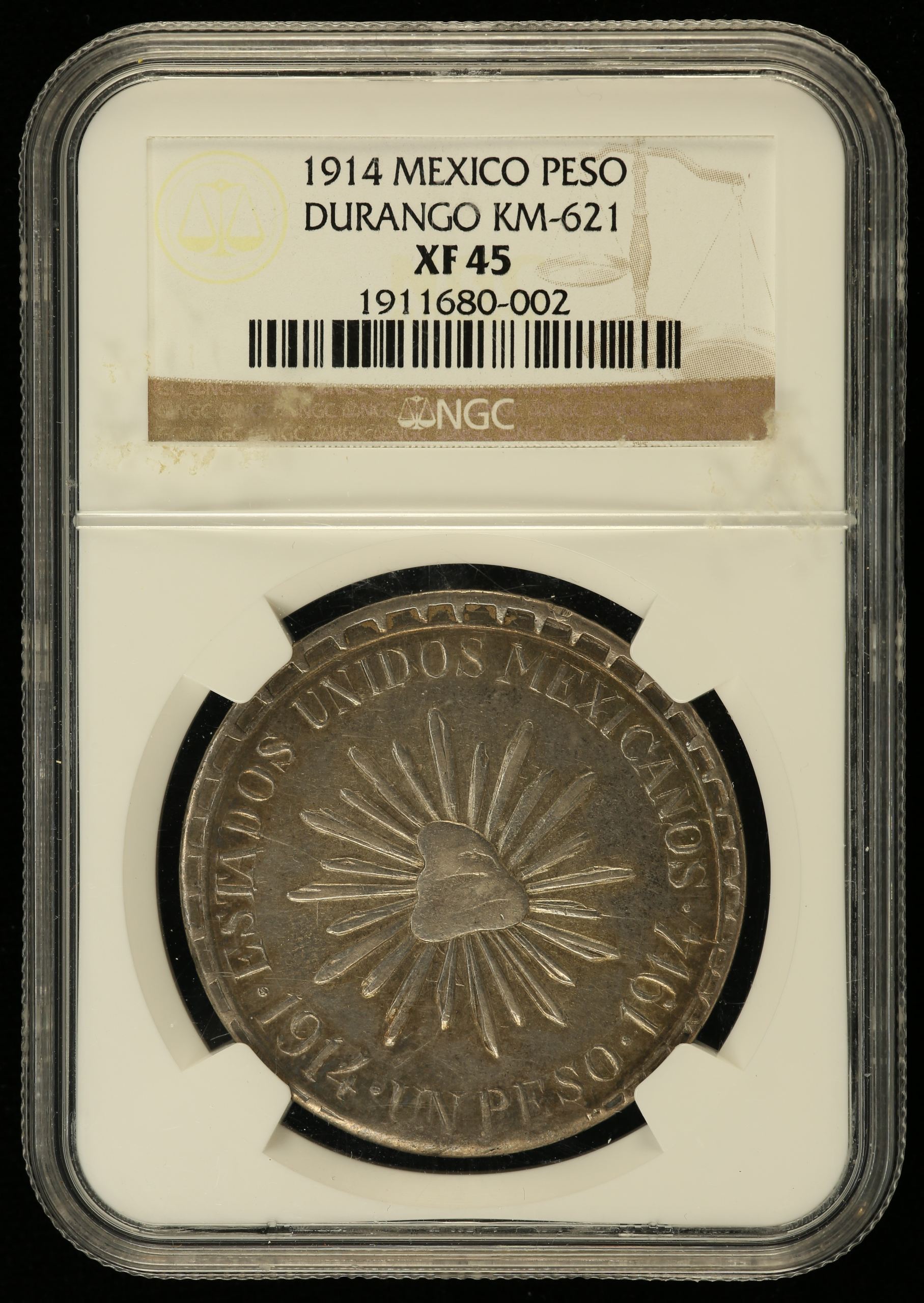 Durango Peso 1914 Durango KM-621 NGC XF45 0146156