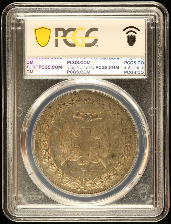 Switzerland 40 Batz 1847 Glarus R803a PCGS MS63 0145973Switzerland 40 Batz 1847 Glarus R803a PCGS MS63 0145973 - Image 2