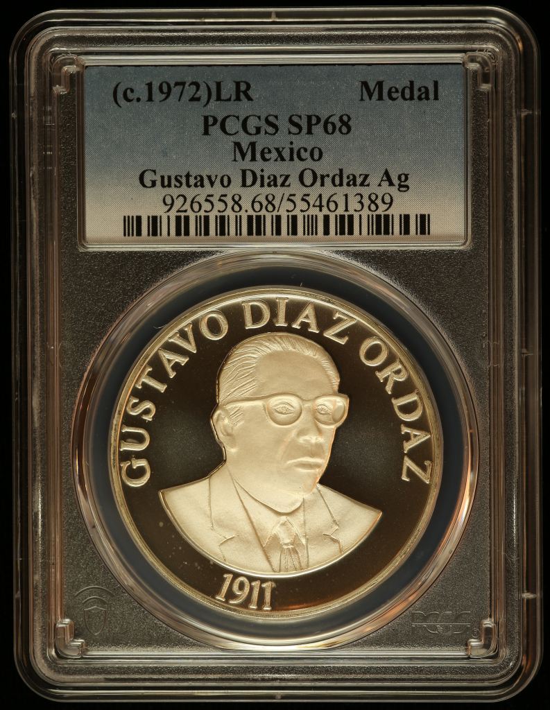 Medals & Tokens President Gustavo Diaz Ordaz Medal (c.1972) PCGS SP68 0145880