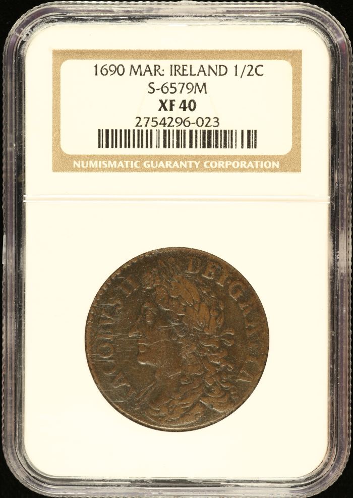 Ireland 1/2 Crown 1690 Mar S-6579M NGC XF40 0146241Ireland 1/2 Crown 1690 Mar S-6579M NGC XF40 0146241