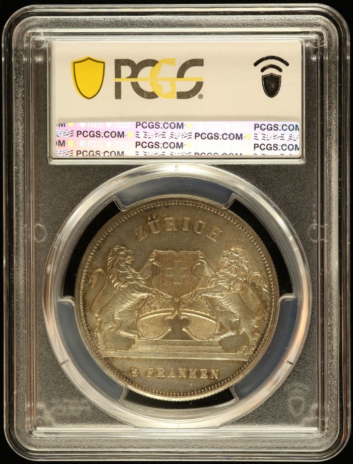 Switzerland 5 Franc 1859 Zurich R-1723 PCGS MS64 0145976Switzerland 5 Franc 1859 Zurich R-1723 PCGS MS64 0145976 - Image 2