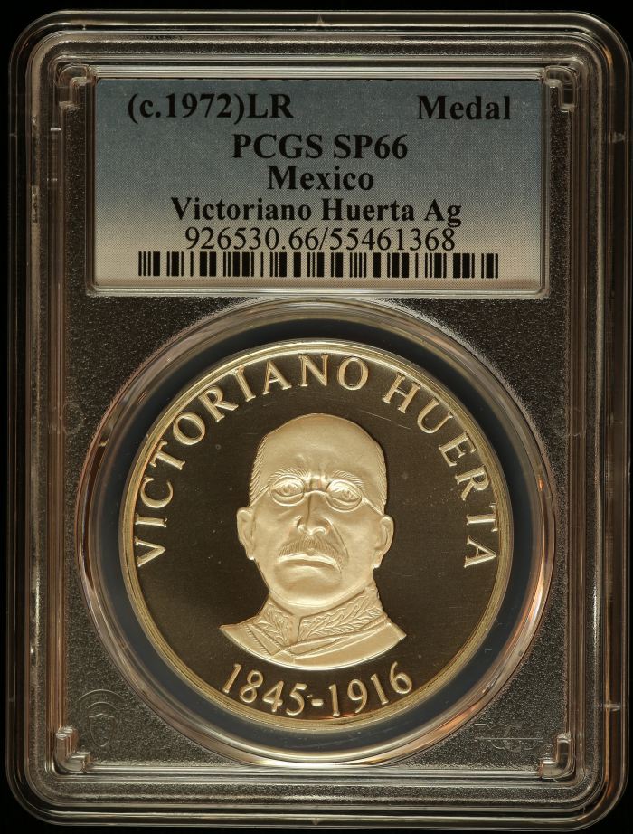 Medals & Tokens President Victoriano Huerta Medal (c.1972) PCGS SP66 0145882Medals & Tokens President Victoriano Huerta Medal (c.1972) PCGS SP66 0145882