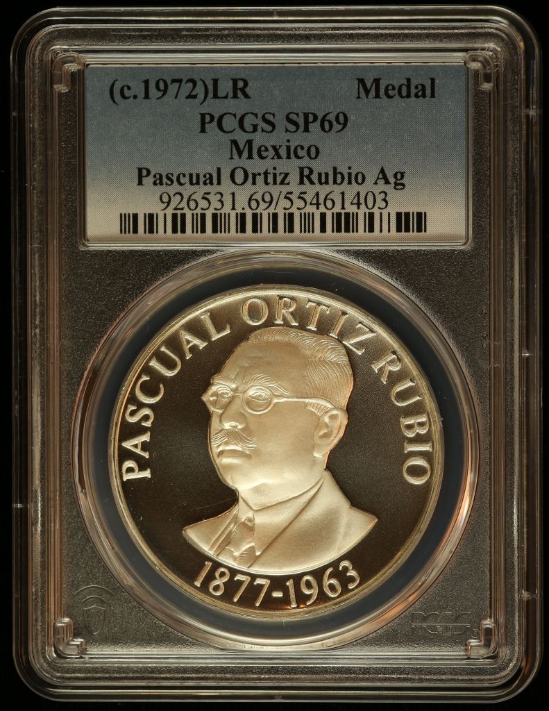 Medals & Tokens President Pascual Ortiz Rubio Medal (c.1972) PCGS SP69 0145883