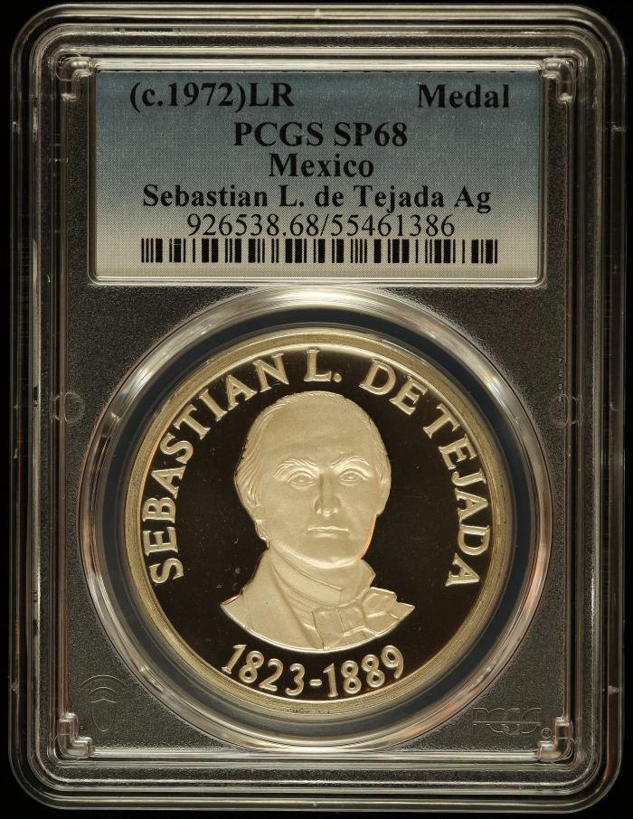 Medals & Tokens President Sebastian L. de Tejada Medal (c.1972) PCGS SP68 0145872Medals & Tokens President Sebastian L. de Tejada Medal (c.1972) PCGS SP68 0145872