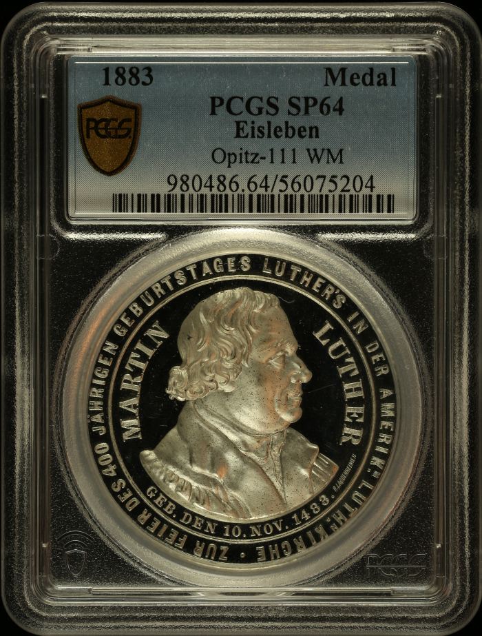 Germany Martin Luther Medal 1883 Eisleben PCGS SP64 Opitz-111 0145947Germany Martin Luther Medal 1883 Eisleben PCGS SP64 Opitz-111 0145947