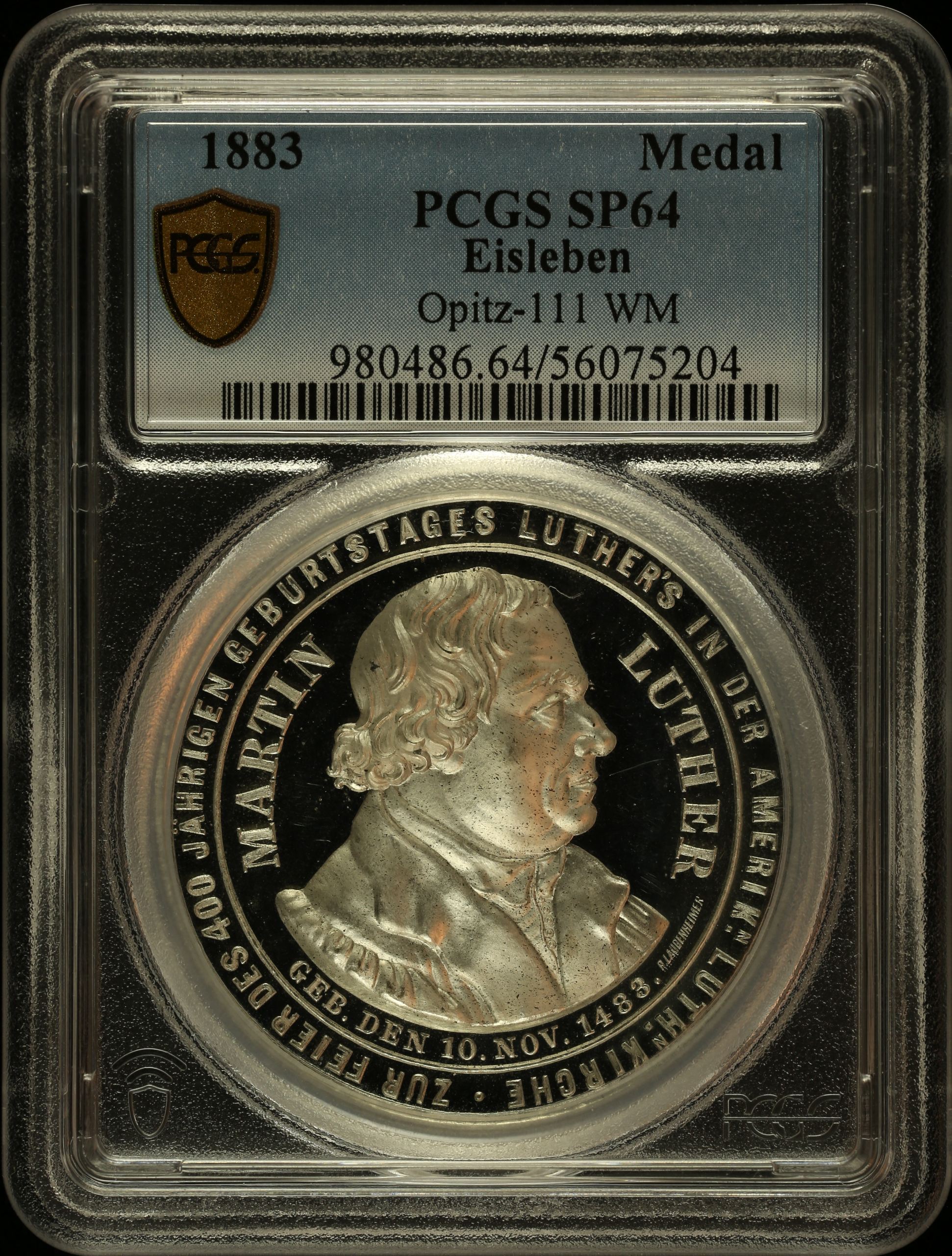 Germany Martin Luther Medal 1883 Eisleben PCGS SP64 Opitz-111 0145947
