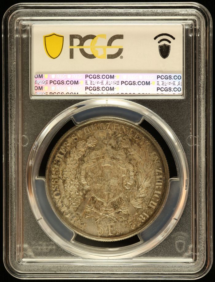 Switzerland 5 Franc 1872 Zurich R-1731a PCGS MS65 0145978Switzerland 5 Franc 1872 Zurich R-1731a PCGS MS65 0145978 - Image 2