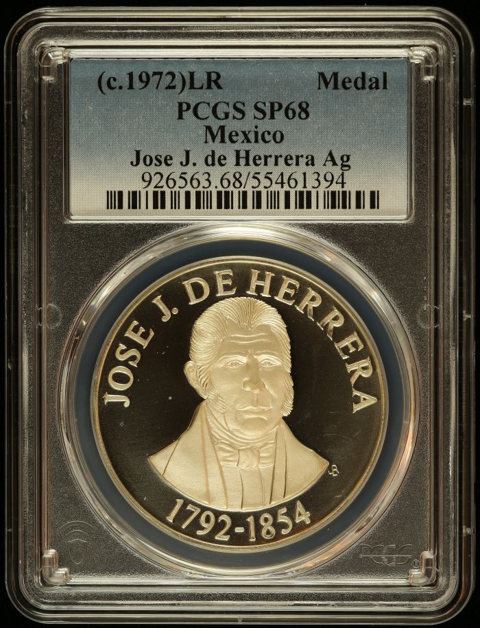 Medals & Tokens President Jose J. de Herrera Medal (c.1972) PCGS SP68 0145873Medals & Tokens President Jose J. de Herrera Medal (c.1972) PCGS SP68 0145873