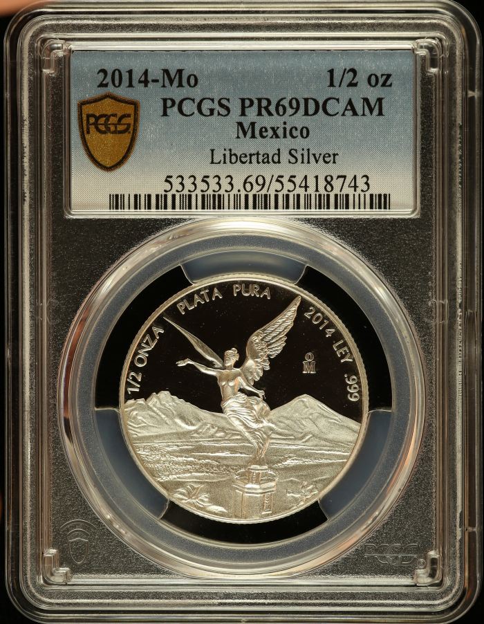 Modern Silver & Minors 1/2 Onza 2014 Mo PCGS PR69DCAM 0146075Modern Silver & Minors 1/2 Onza 2014 Mo PCGS PR69DCAM 0146075