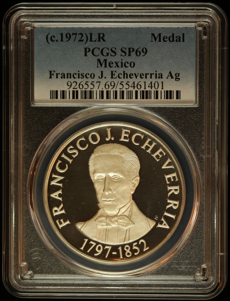 Medals & Tokens President Francisco J. Echeverria Medal (c.1972) PCGS SP69 0145885