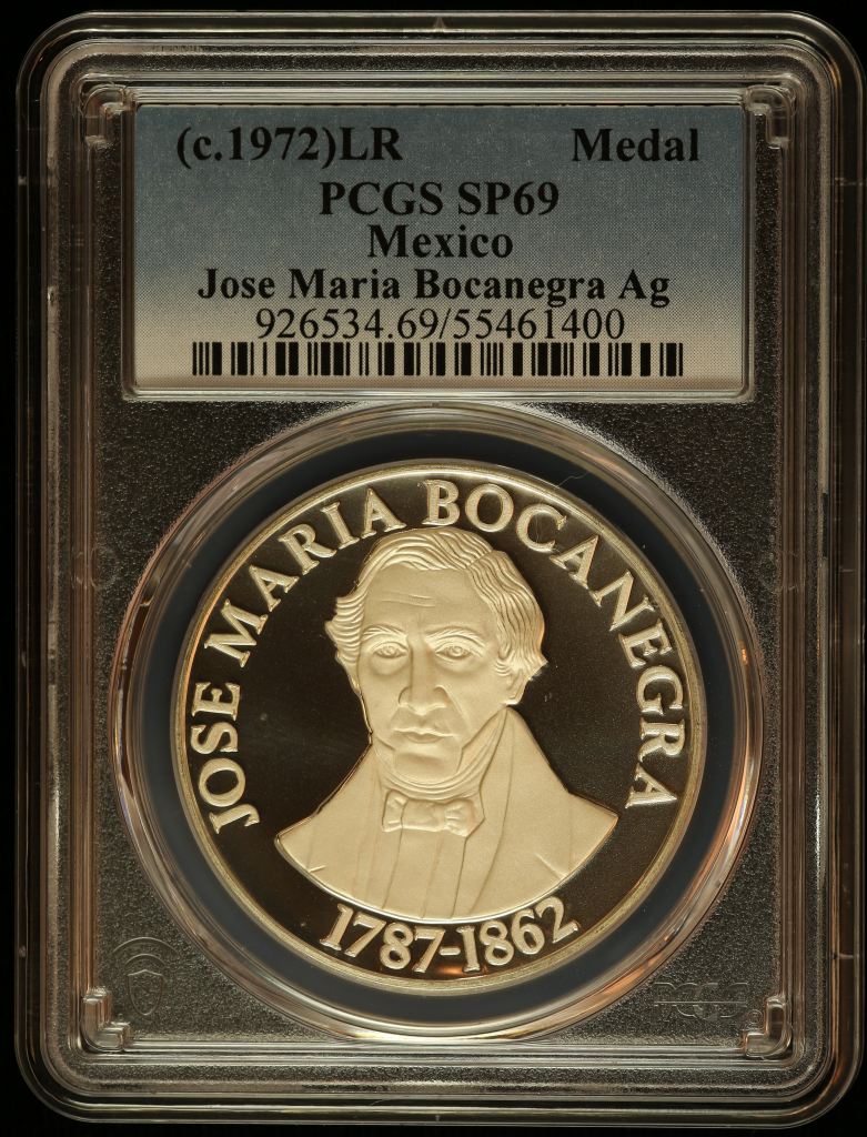 Medals & Tokens President Jose Maria Bocanegra Medal (c.1972) PCGS SP69 0145886