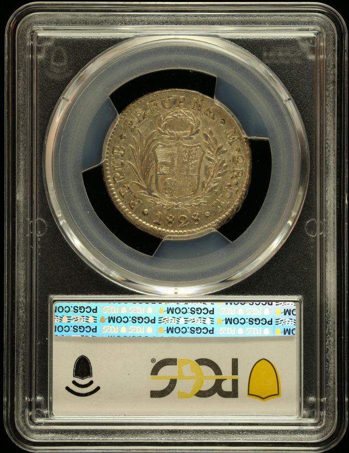 Peru 2 Reales 1828 L JM PCGS AU58 KM-141.1 0145942Peru 2 Reales 1828 L JM PCGS AU58 KM-141.1 0145942 - Image 2