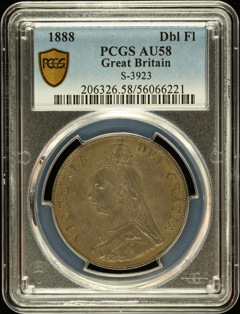 UK (Great Britain) 2 Florin 1888 PCGS AU58 S-3923 0145958