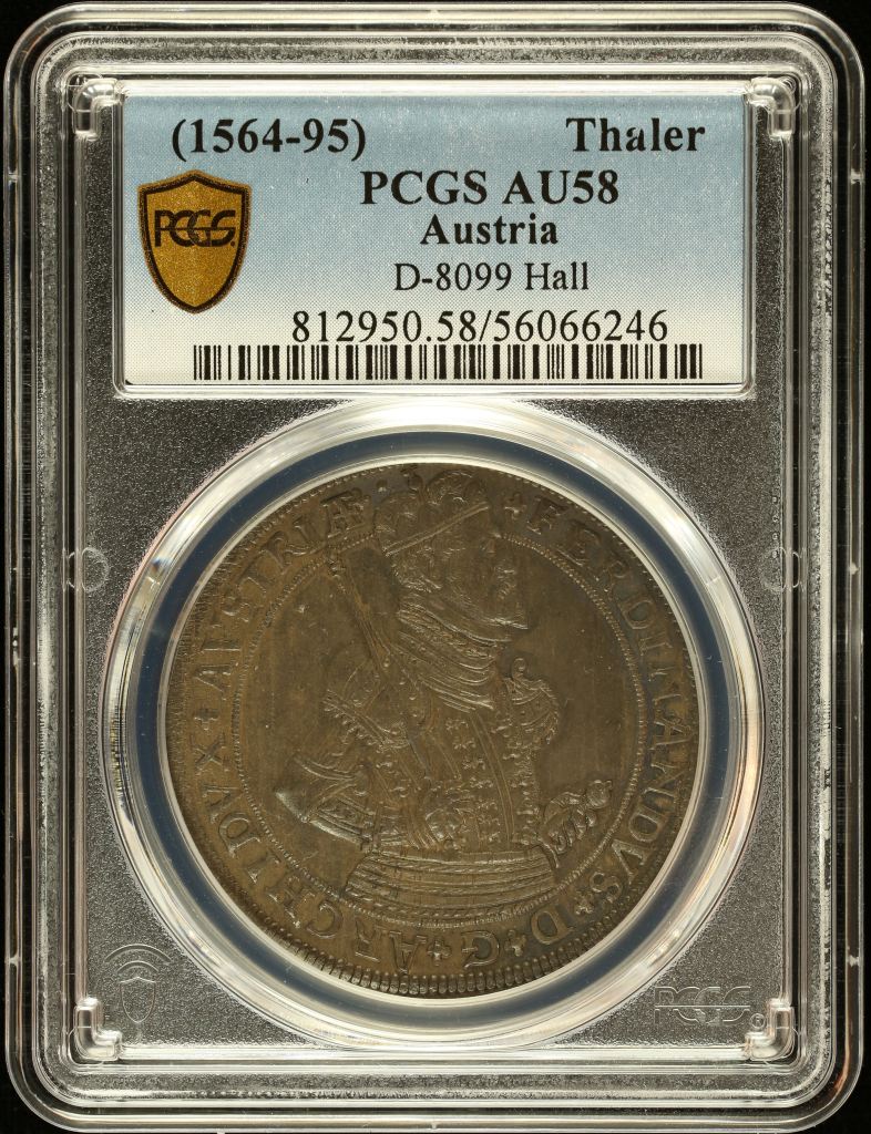 Austria Thaler (1564-95) Hall PCGS AU58 D-8099 0145606
