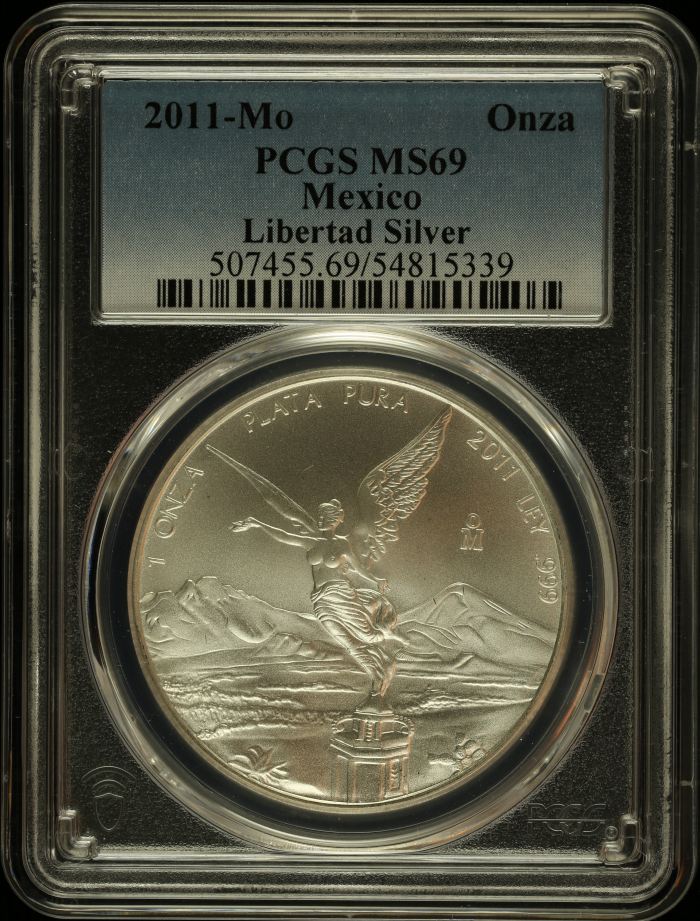 Modern Silver & Minors Onza 2011 Mo PCGS MS69 0146185Modern Silver & Minors Onza 2011 Mo PCGS MS69 0146185
