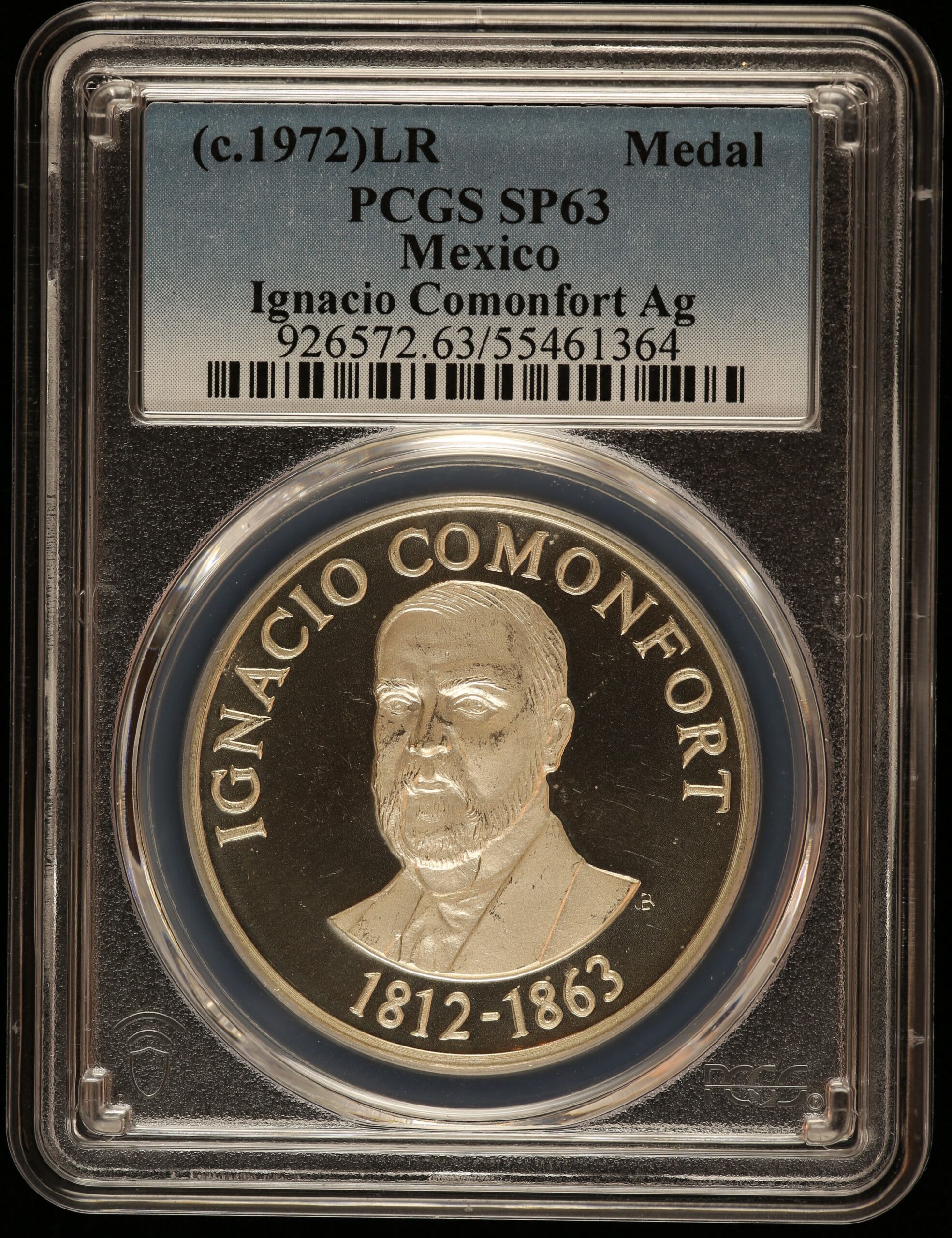 Medals & Tokens Mexican Coins Medals & Tokens President Ignacio Comonfort Medal (c.1972) PCGS SP63 0145853 Medals & Tokens President Ignacio Comonfort Medal (c.1972) PCGS SP63 0145853Medals & Tokens President Ignacio Comonfort Medal (c.1972) PCGS SP63 0145853