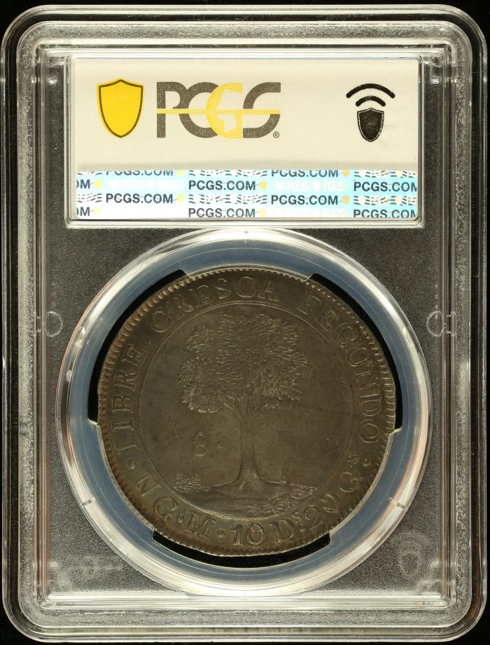 Central American Republic 8 Reales 1829 Ng M PCGS AU58 0145915Central American Republic 8 Reales 1829 Ng M PCGS AU58 0145915 - Image 2