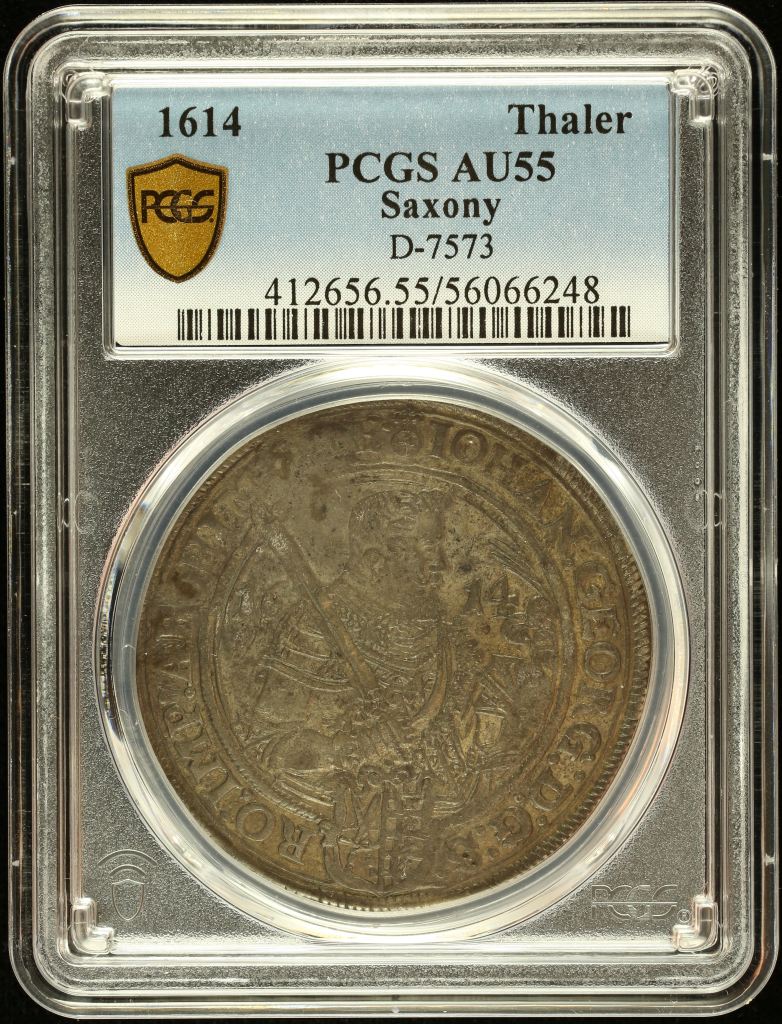 Germany Thaler 1614 Saxony PCGS AU55 D-7573 0145953
