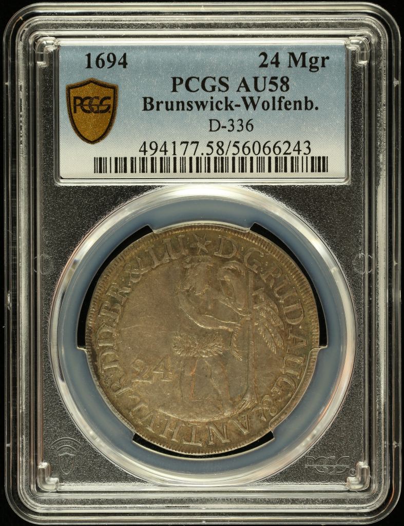 Germany 24 Mariengroschen 1694 Brunswick-Wolfenb. PCGS AU58 D-336 0145954